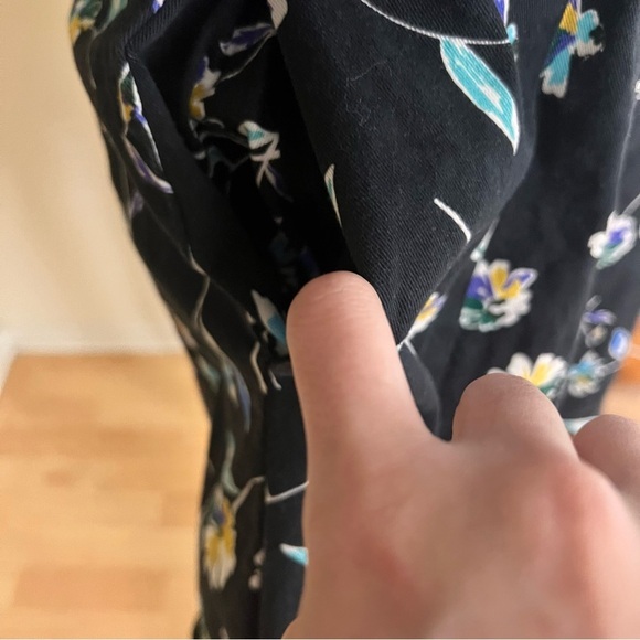 NICHOLAS Puff Sleeve Mini Dress Lydia Black Floral Print Cotton Size 6 - Picture 4 of 11